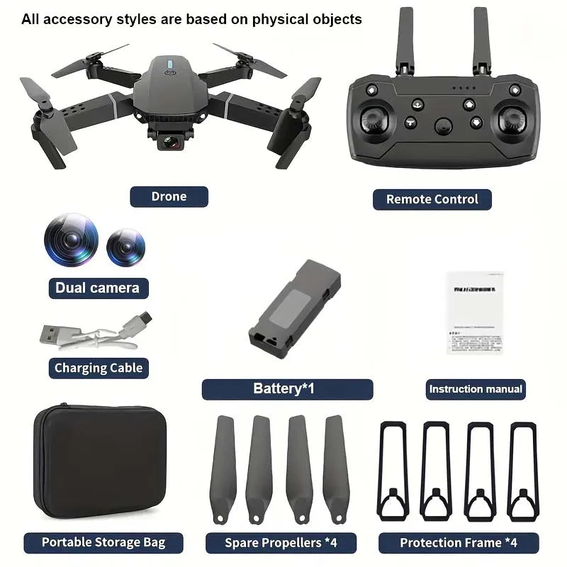2025 E88 Professional Wide Angle RC Dron HD 4K Camera Mode Foldable Helicopter Aircraft Quadcopter Drone Kid Gift Toys