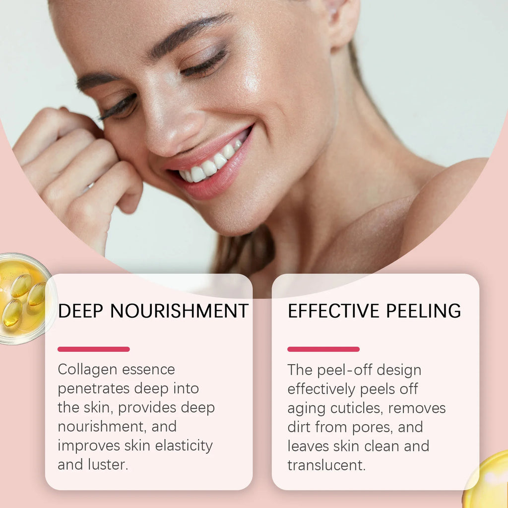 Collagen Overnight Wrapping Peel Off Facial Mask, Korean Collagen Night Wrapping Mask Deeply Hydrates Night Care Mask Cream 75ml