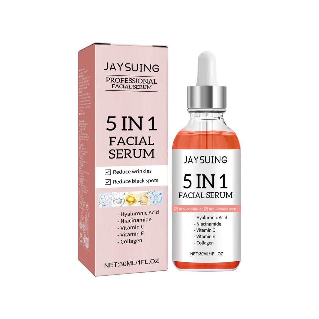 5 In 1 Fade fine lines Firming Face Serum Moisturizing brightning Vitamin C Hyaluronic Acid Facial Serum Shrink Pores Skin Care