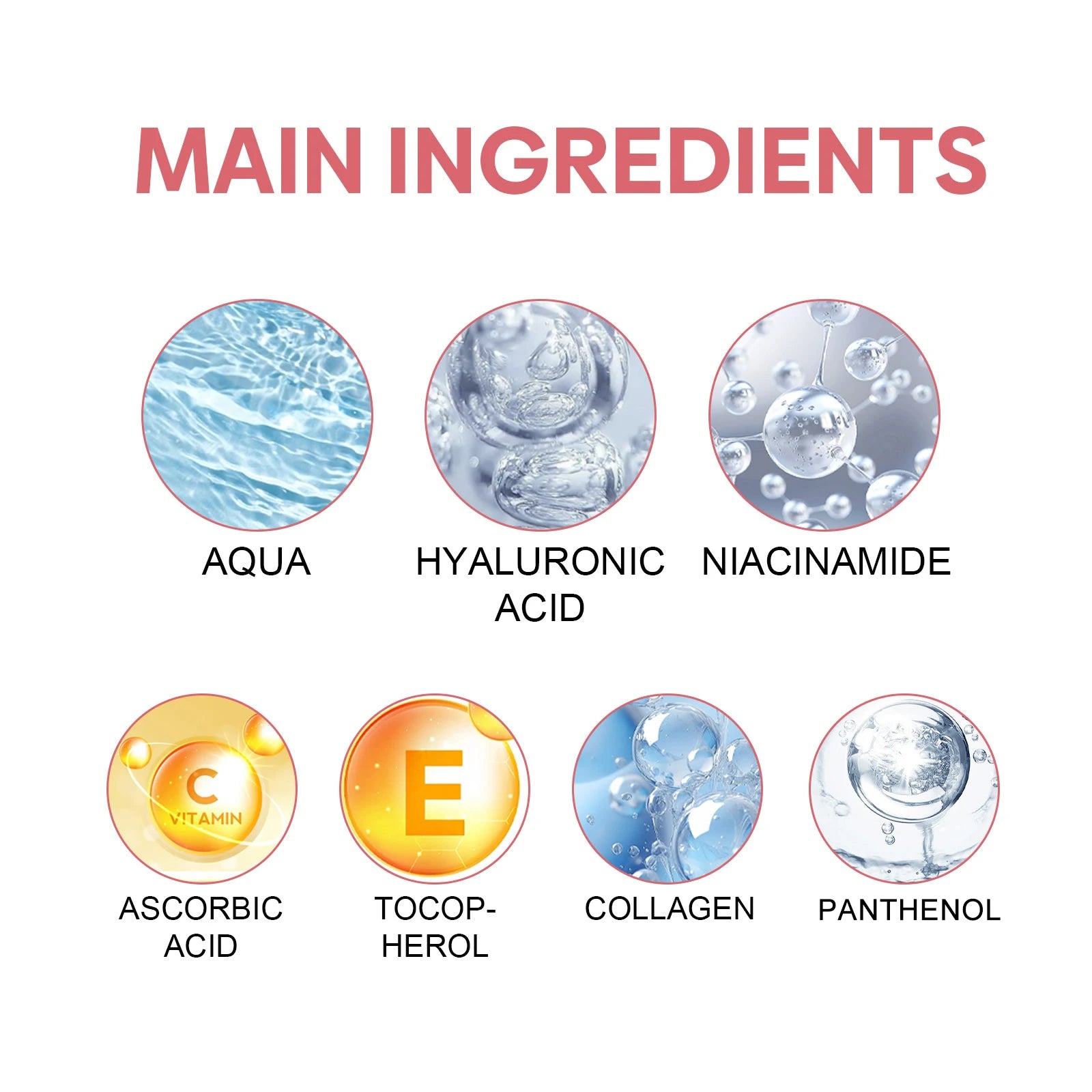 5 In 1 Fade fine lines Firming Face Serum Moisturizing brightning Vitamin C Hyaluronic Acid Facial Serum Shrink Pores Skin Care