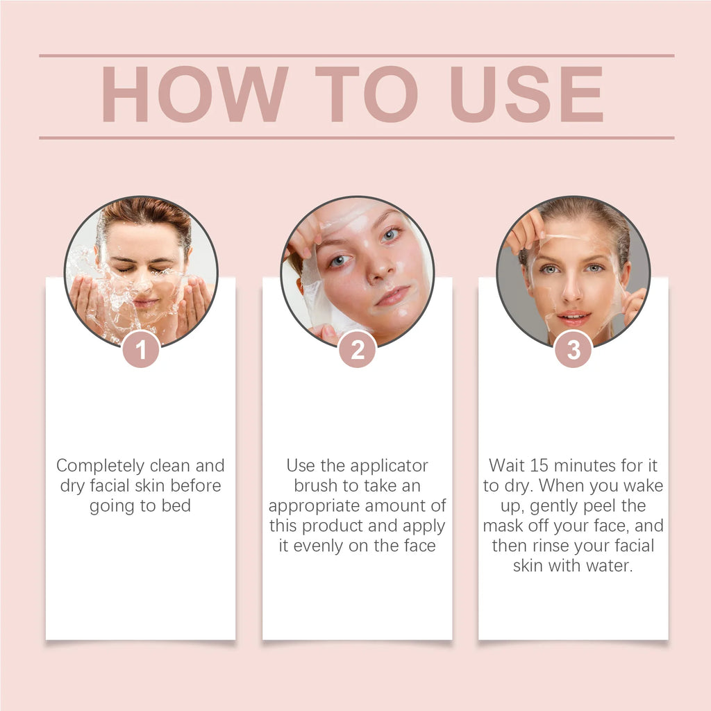 Collagen Overnight Wrapping Peel Off Facial Mask, Korean Collagen Night Wrapping Mask Deeply Hydrates Night Care Mask Cream 75ml