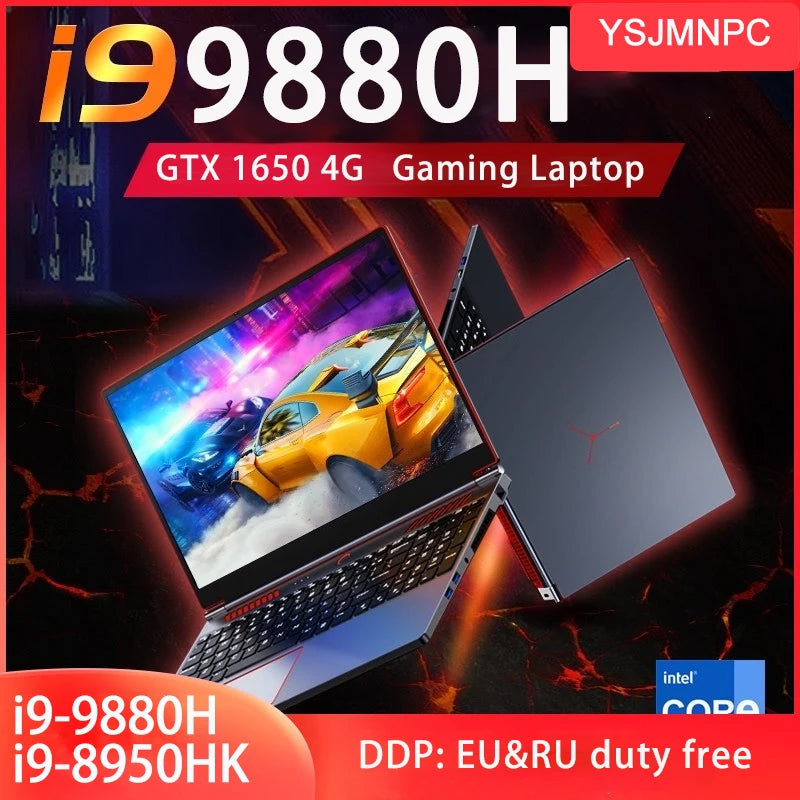 YSJMNPC Gaming Laptop Computer Intel Core i7-8750H GTX1650 4G 16.1 Inch IPS Screen RAM Max 64GB 2*DDR4 2*M.2 NVMe Windows11