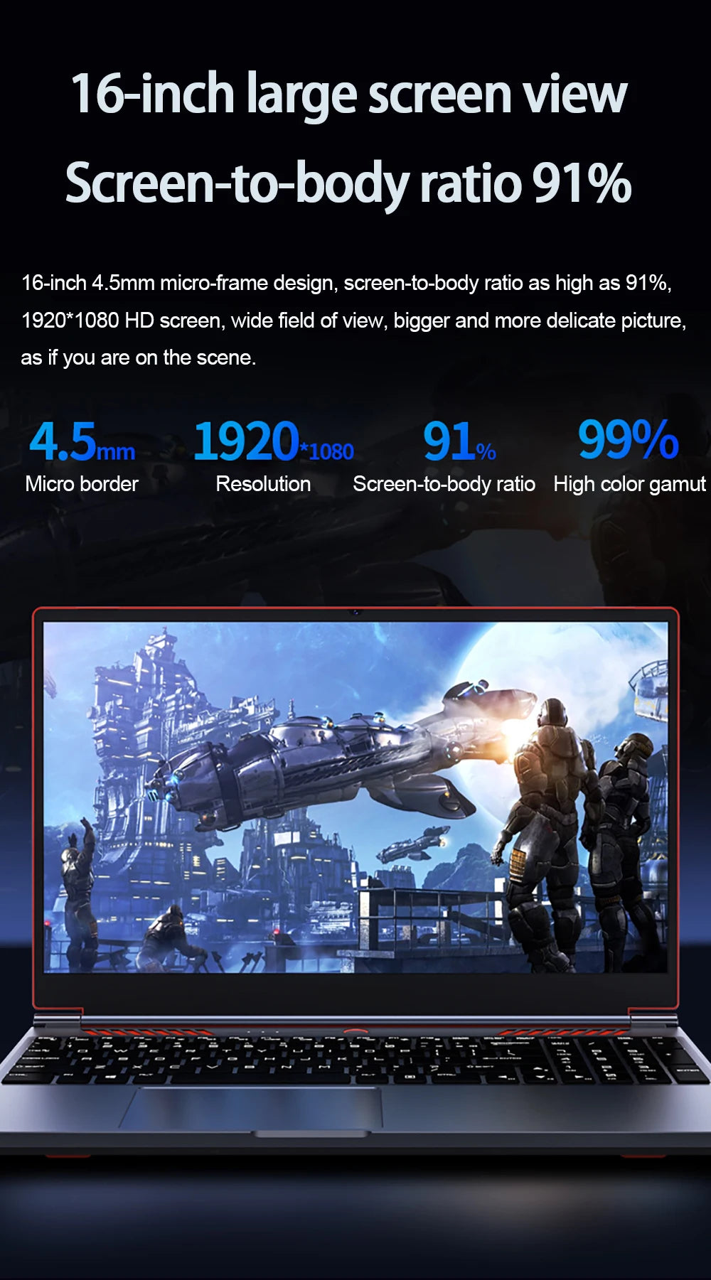 YSJMNPC Gaming Laptop Computer Intel Core i7-8750H GTX1650 4G 16.1 Inch IPS Screen RAM Max 64GB 2*DDR4 2*M.2 NVMe Windows11