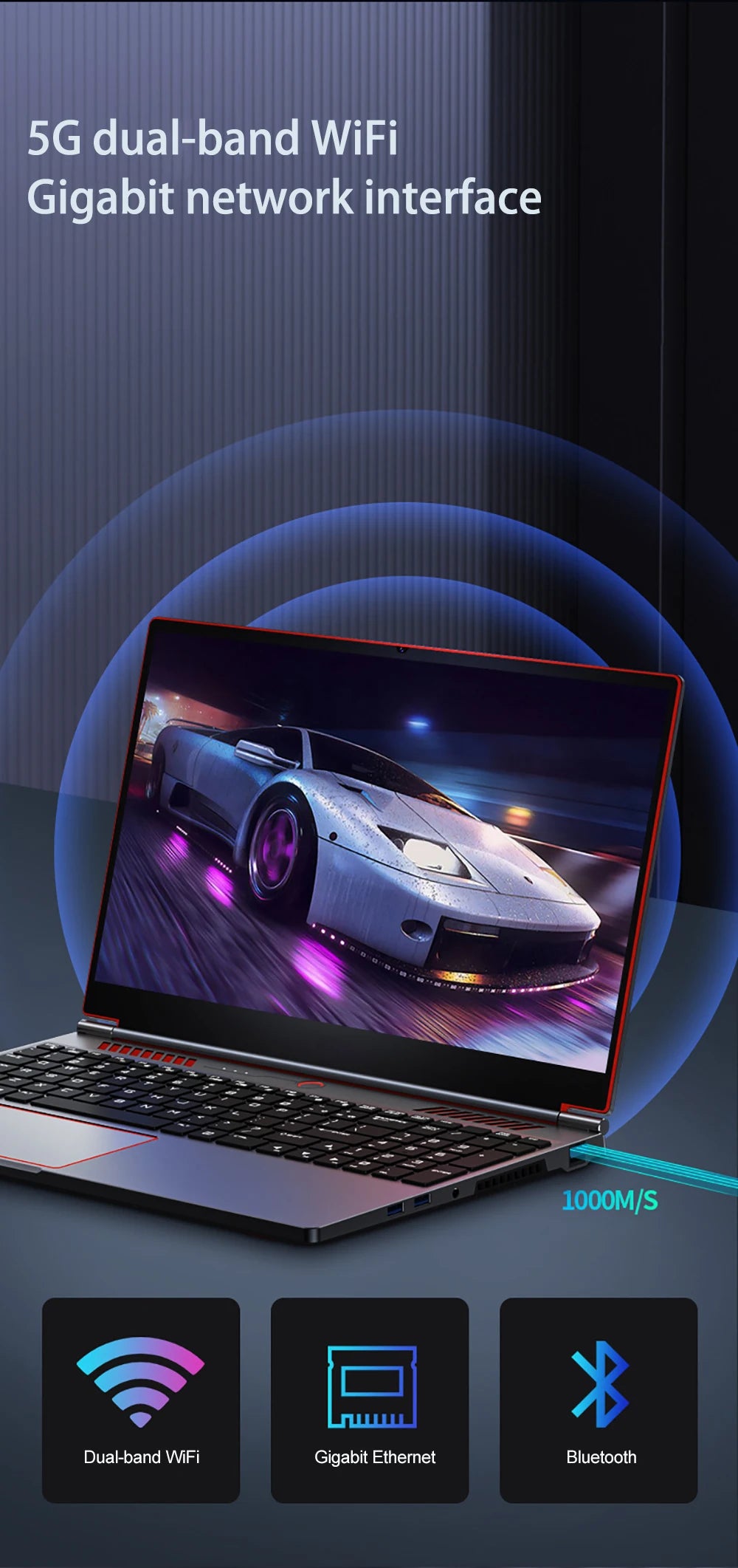 YSJMNPC Gaming Laptop Computer Intel Core i7-8750H GTX1650 4G 16.1 Inch IPS Screen RAM Max 64GB 2*DDR4 2*M.2 NVMe Windows11