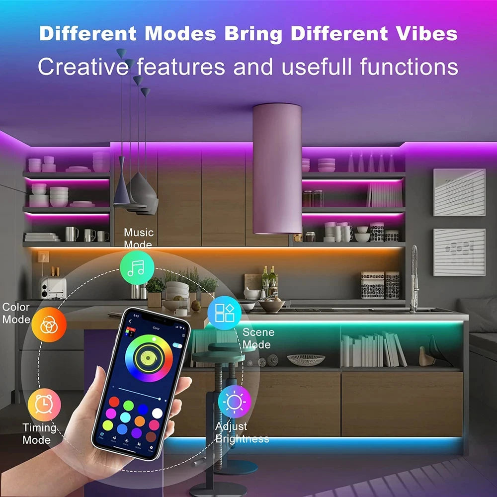 LED TV Backlights,5V USB LED Strip Lights with Bluetooth 24 Keys Remote,5050 RGB DIY Color Changing Lights for Bedroom Party