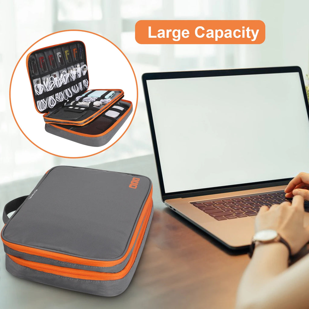 Clearance_Portable Electronic Accessories Travel case,Cable Organizer Bag Gadget Carry Bag for iPad,Cables,Power,USB Flash Drive