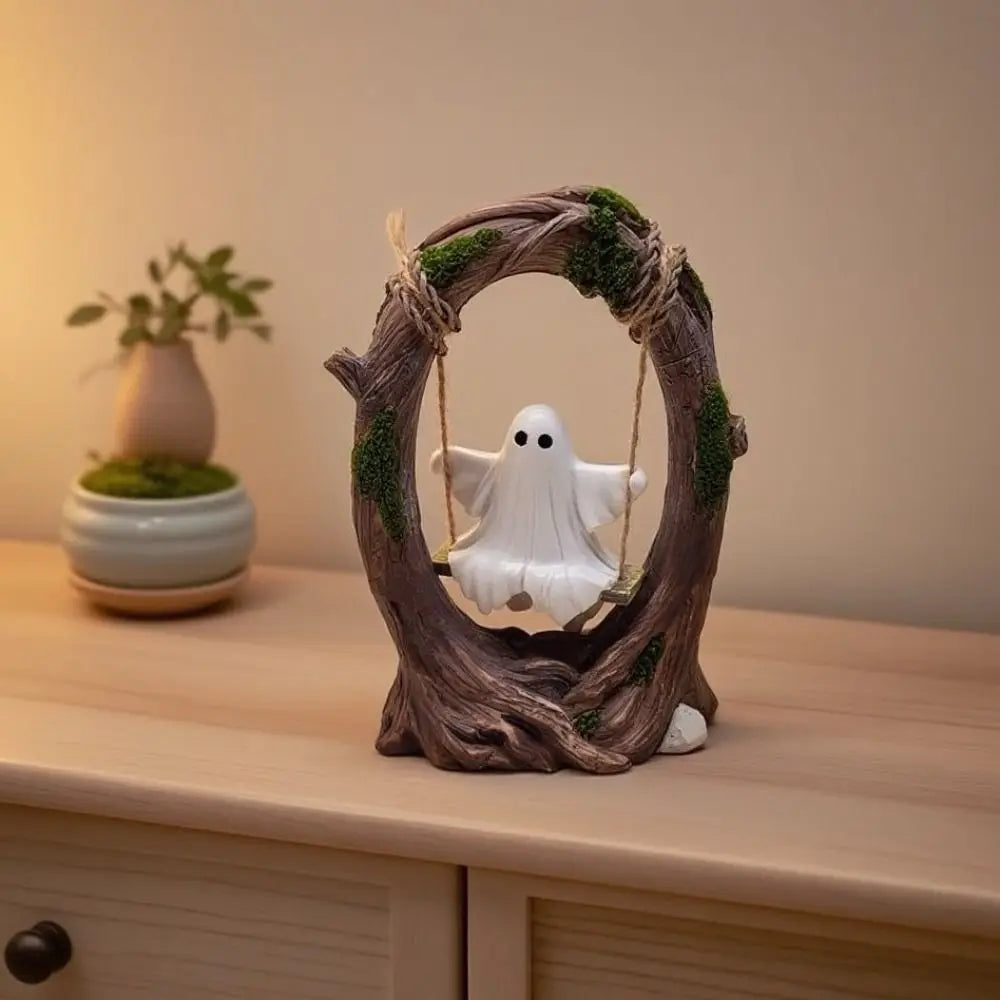Halloween Themed Halloween Swing Ghost Ornament Model Statue Spooky Ghosts Decor Display Handicraft Ghost Halloween Decoration