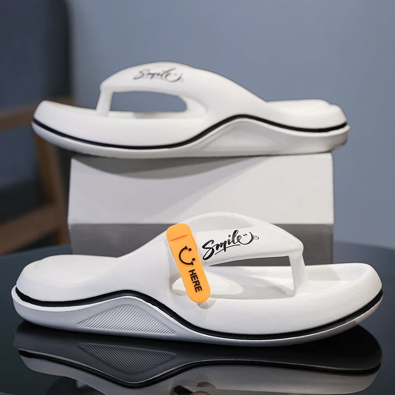 Summer Men's Flip Flops Soft Sole EVA Slippers for Men Outdoor Casual Beach Shoes Home Slippers Non-slip Bathroom Slides Shoes