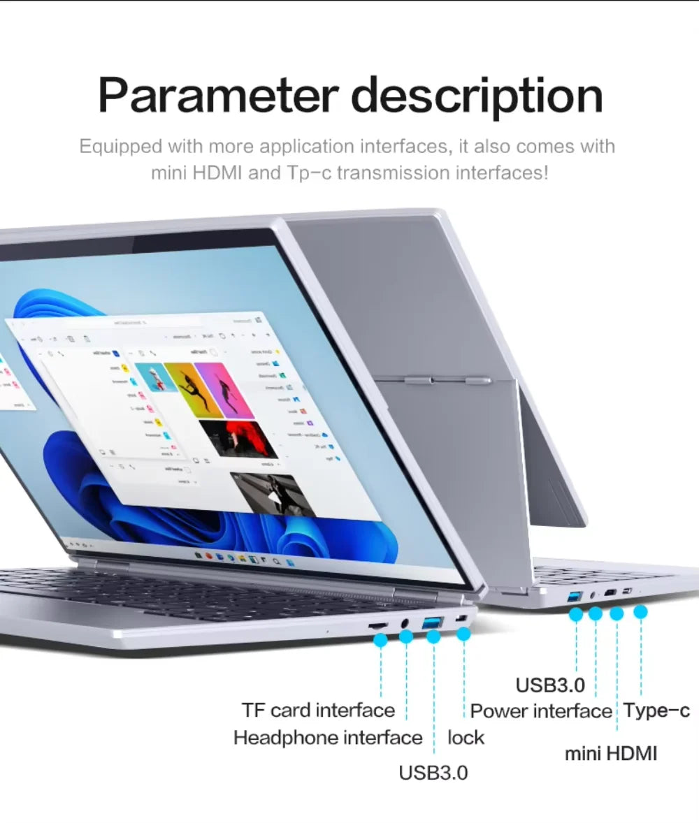 14-inch IPS touch screen computer tablet laptop N95 office business notebook 16G RAM 128G - 1TB SSD RGB WINDOWS 11 Touch ID