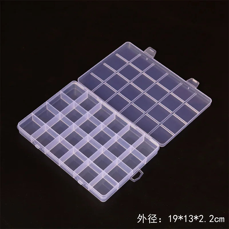 15 24 28 Grid Transparent Fixed With Slot Beaded Anti-string Grid Plastic Storage Box Jewelry Classification Parts Division Box