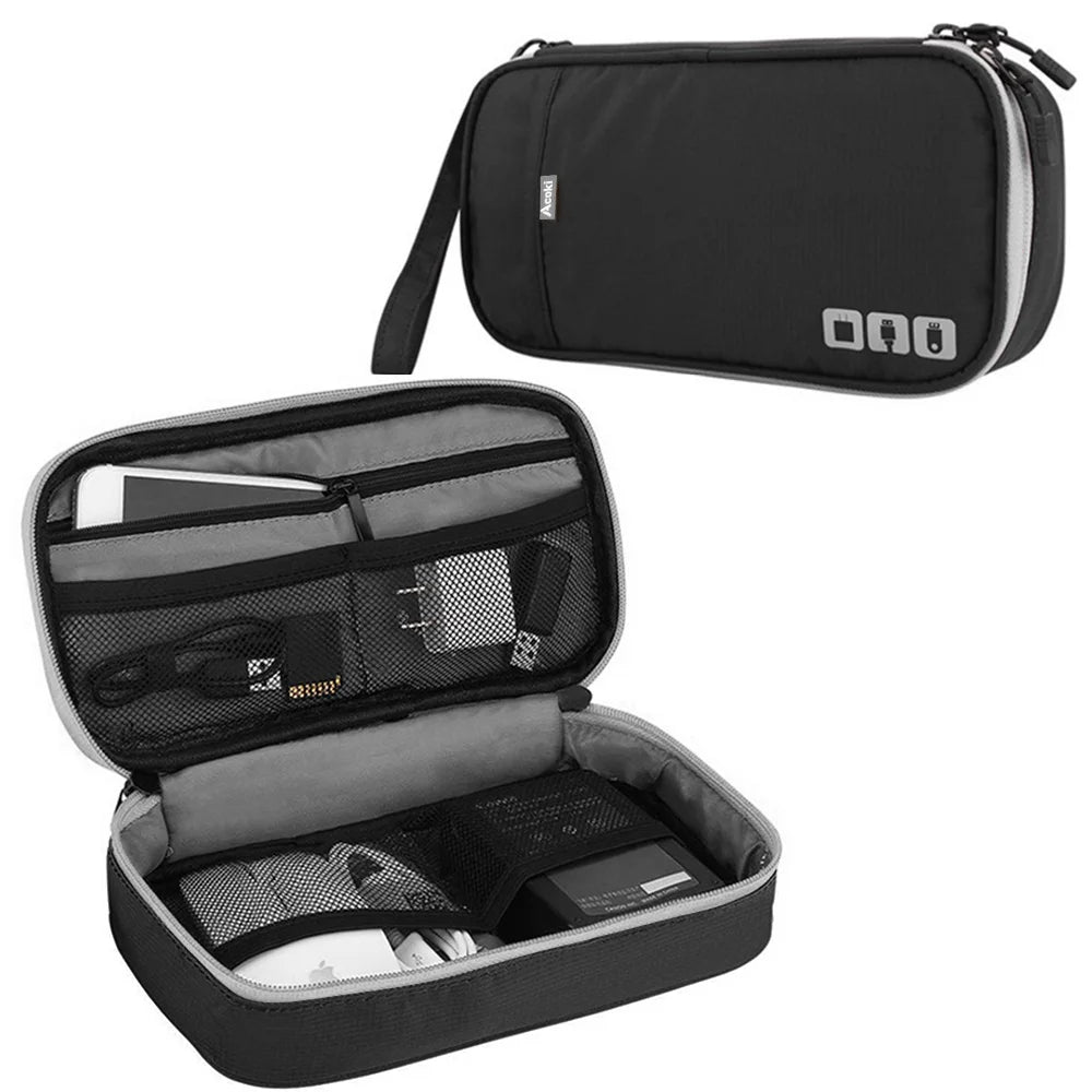 Clearance_Portable Electronic Accessories Travel case,Cable Organizer Bag Gadget Carry Bag for iPad,Cables,Power,USB Flash Drive