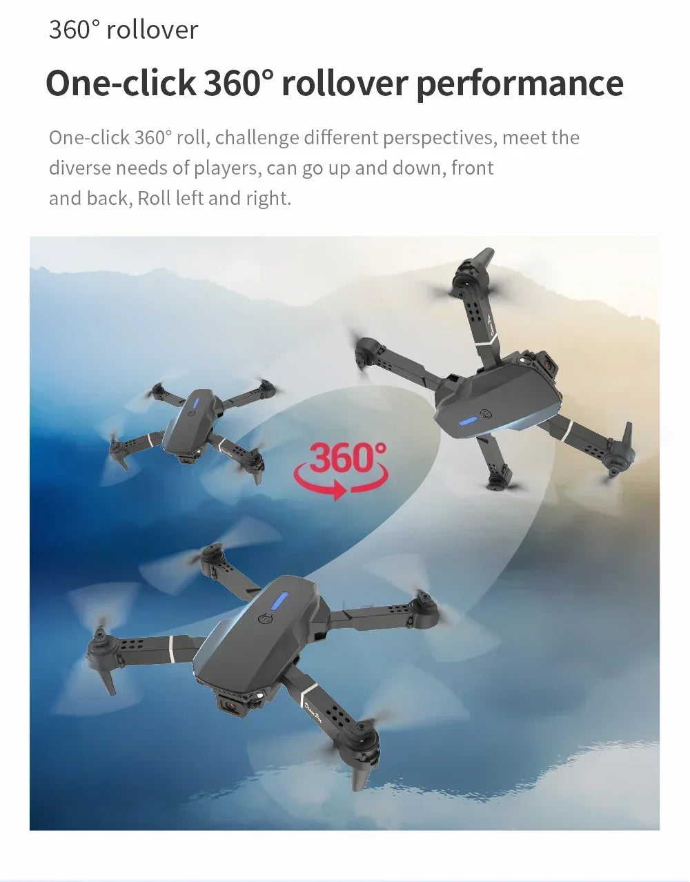 E88 Mini Drone 4K HD Camera WiFi FPV Foldable Quadcopter for Kids Adults Gift Toy RC Aircraft