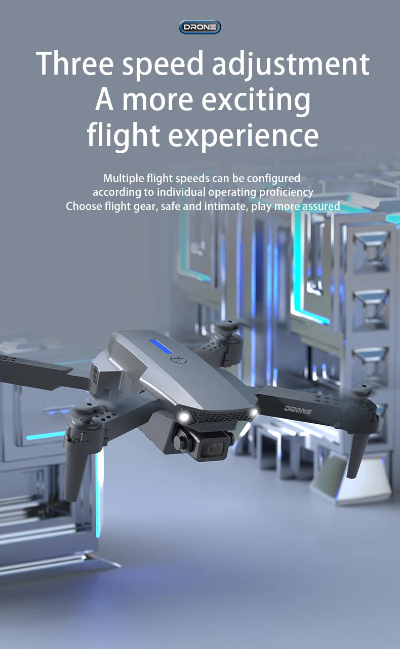KBDFA 2025 E88 Professional Wide Angle RC Dron HD 8K Camera Mode Foldable Helicopter Aircraft Quadcopter Drone Kid Gift Toys