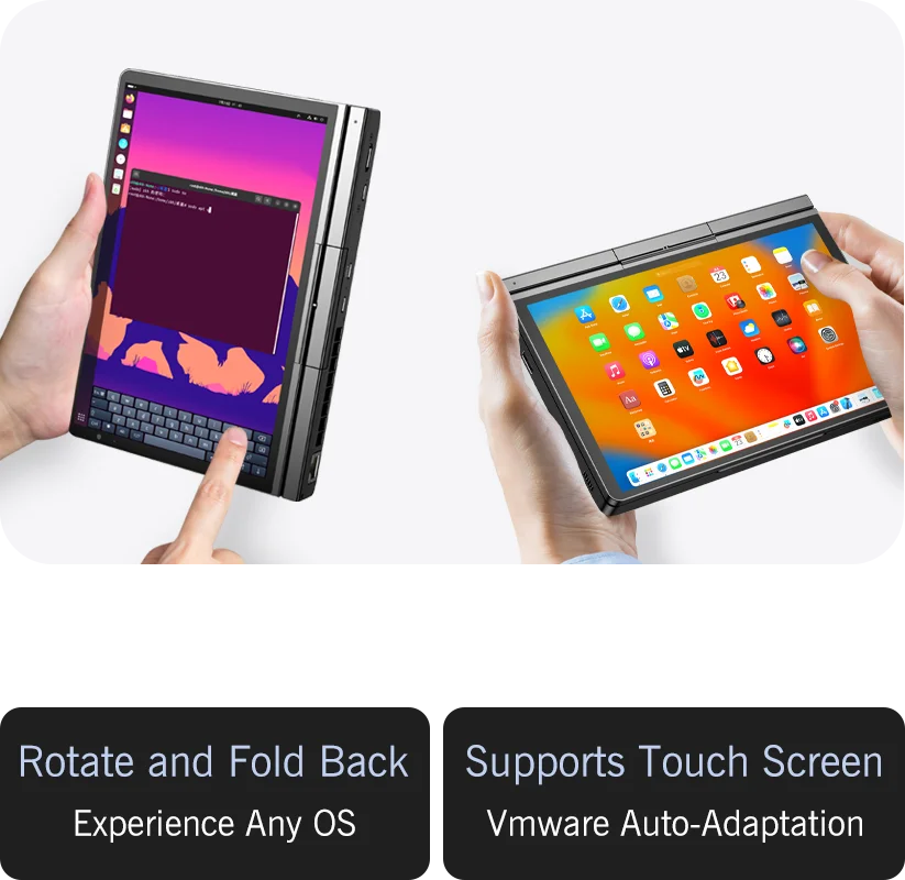 New 2025 version! GPD Pocket 4 8.8-inch AMD Ryzen AI 9 HX 370/8840U 64GB RAM 2TB NVMe Mini Laptop Computer for business