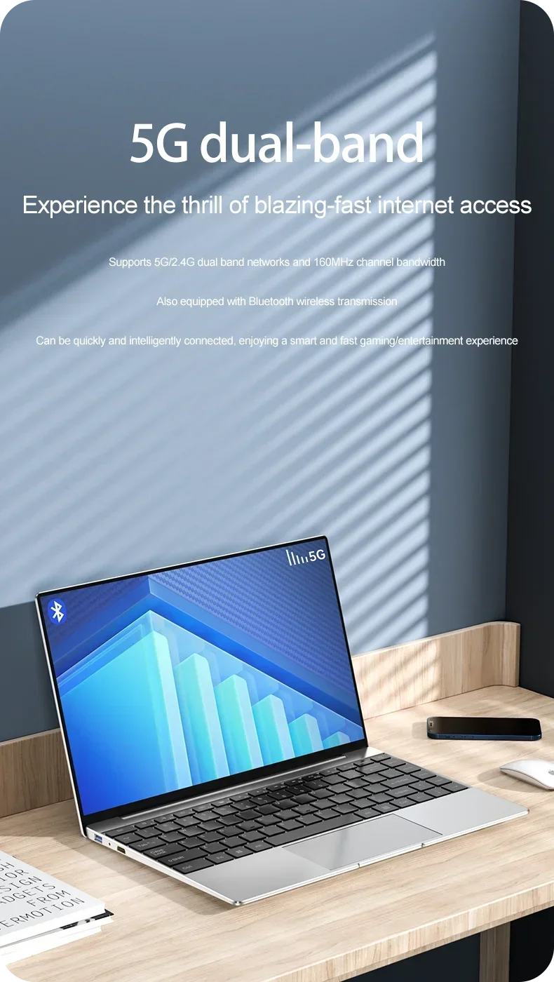 14.1" Ultra Slim Laptop 16GB 1024GB Intel N3700 Notebook Gamer Windows 11 Pro 1920*1080 Display Office Study Computer PC