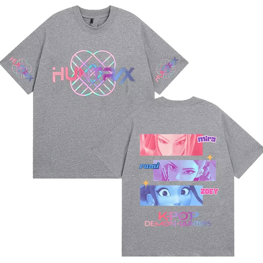K-pop Demon Hunters Film 2025 Graphic T Shirt Men Women Fashion High Quality Cotton T-Shirts Vintage Oversized Short Sleeve Tees