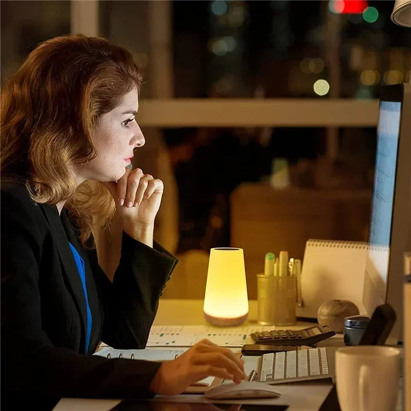 Light RGB 13 Color Changing Night  Remote Control Touch Dimmable Lamp Portable Table Bedside Lamps USB Rechargeable Night Lamp