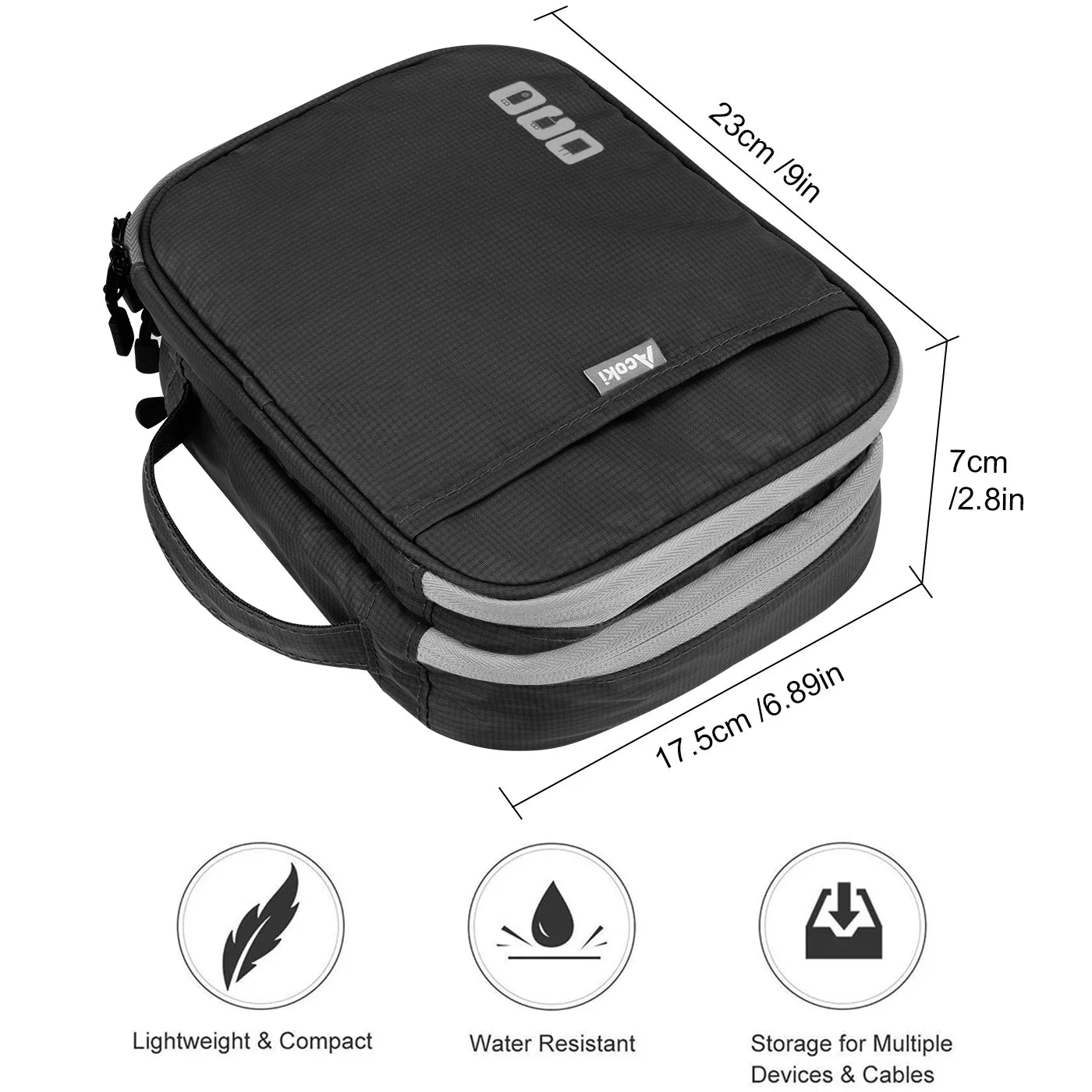 Clearance_Portable Electronic Accessories Travel case,Cable Organizer Bag Gadget Carry Bag for iPad,Cables,Power,USB Flash Drive
