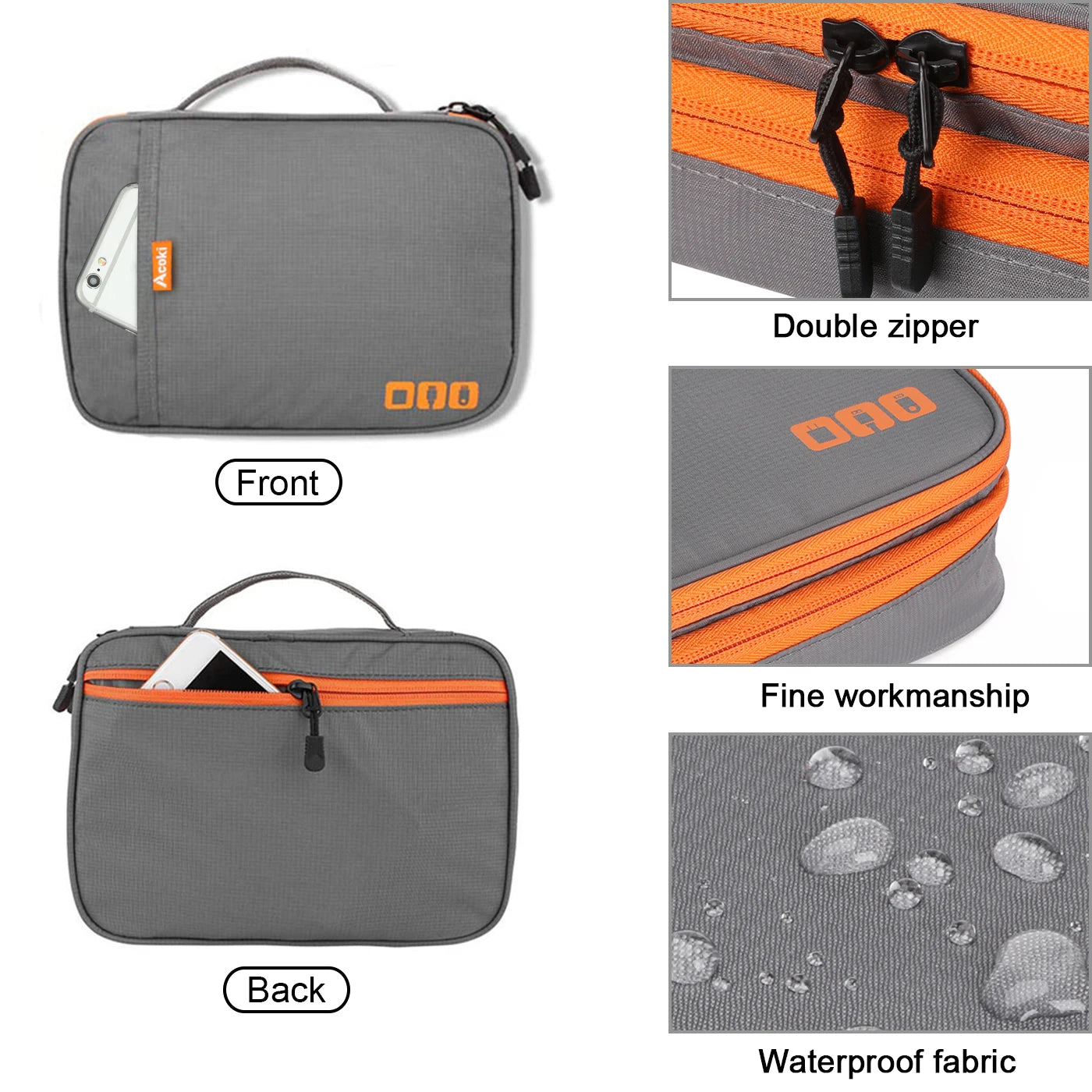 Clearance_Portable Electronic Accessories Travel case,Cable Organizer Bag Gadget Carry Bag for iPad,Cables,Power,USB Flash Drive