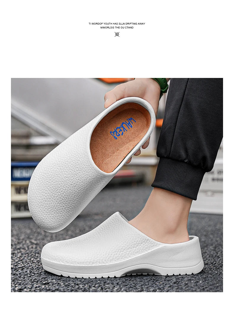 Chef shoes unisex four season fashion waterproof anti slip hotel kitchen work shoes casual comfortable soft soled walking shoes