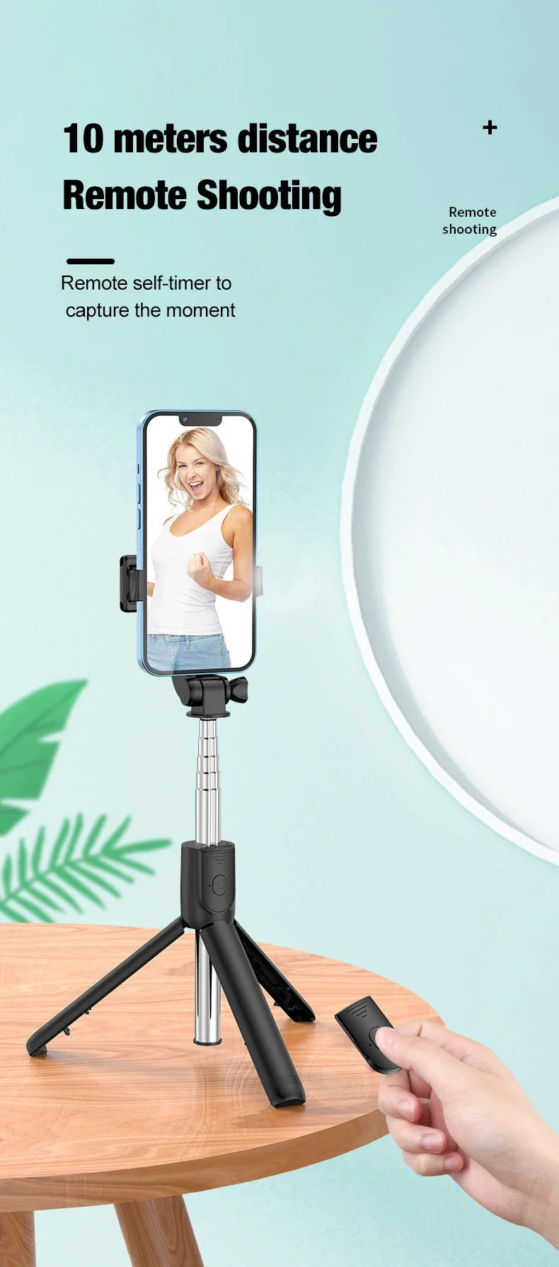 Bluetooth Cell Phone Selfie Stick Tripod Wireless Remote multifunctional Extendable Portable Phone Stand Live Streaming Video