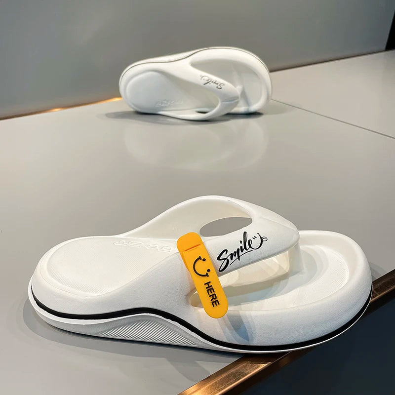 Summer Men's Flip Flops Soft Sole EVA Slippers for Men Outdoor Casual Beach Shoes Home Slippers Non-slip Bathroom Slides Shoes