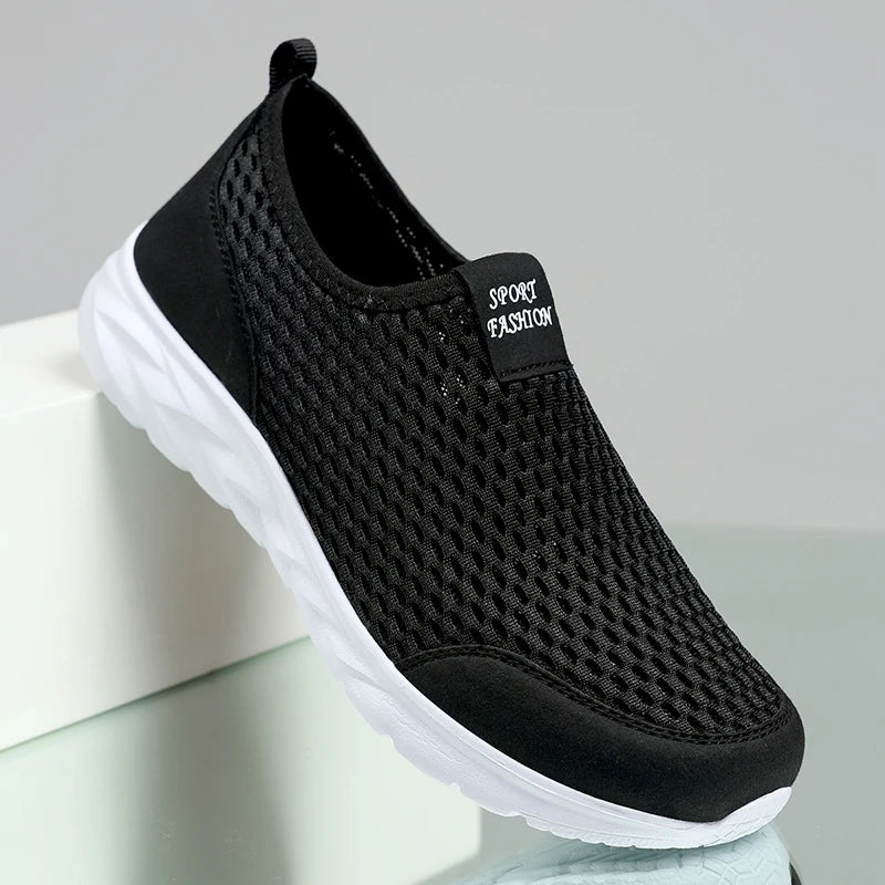 YRZL Men's Shoes Breathable Mesh Men Casual Shoes Outdoor Anti-Slip Large Size Loafers Walking Lightweight Mens Tennis Shoes