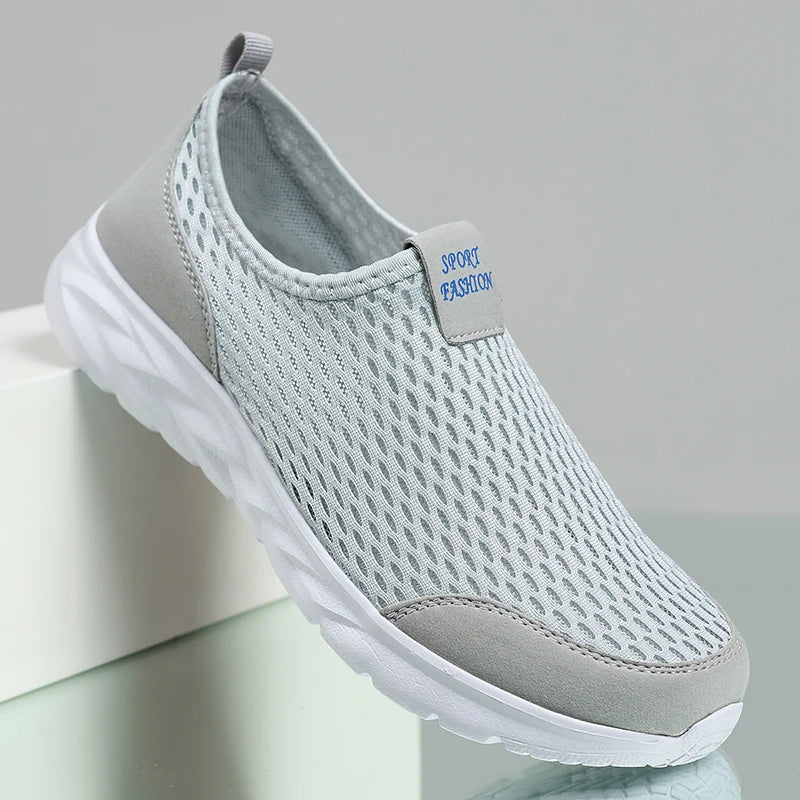 YRZL Men's Shoes Breathable Mesh Men Casual Shoes Outdoor Anti-Slip Large Size Loafers Walking Lightweight Mens Tennis Shoes