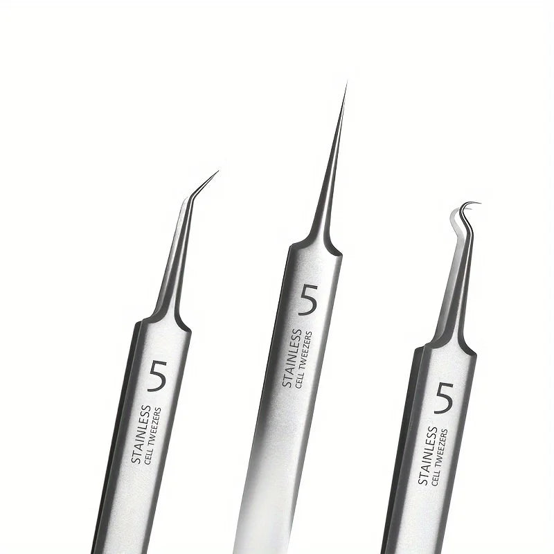 Easy-To-Use Stainless Steel Acne Extractor Set - Hypoallergenic Beauty Tweezers For Clear Skin, Perfect For Beginners