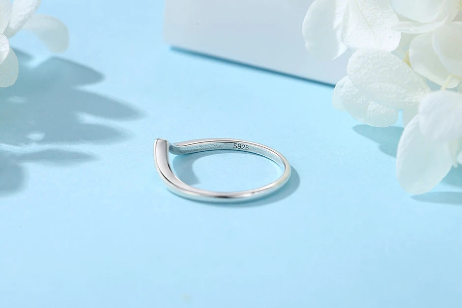 Original 925 Sterling Silver Rings For Women Love Heart Crown Wishbone Engagement Wedding Ring Rose Gold Luxury Jewelry Gift
