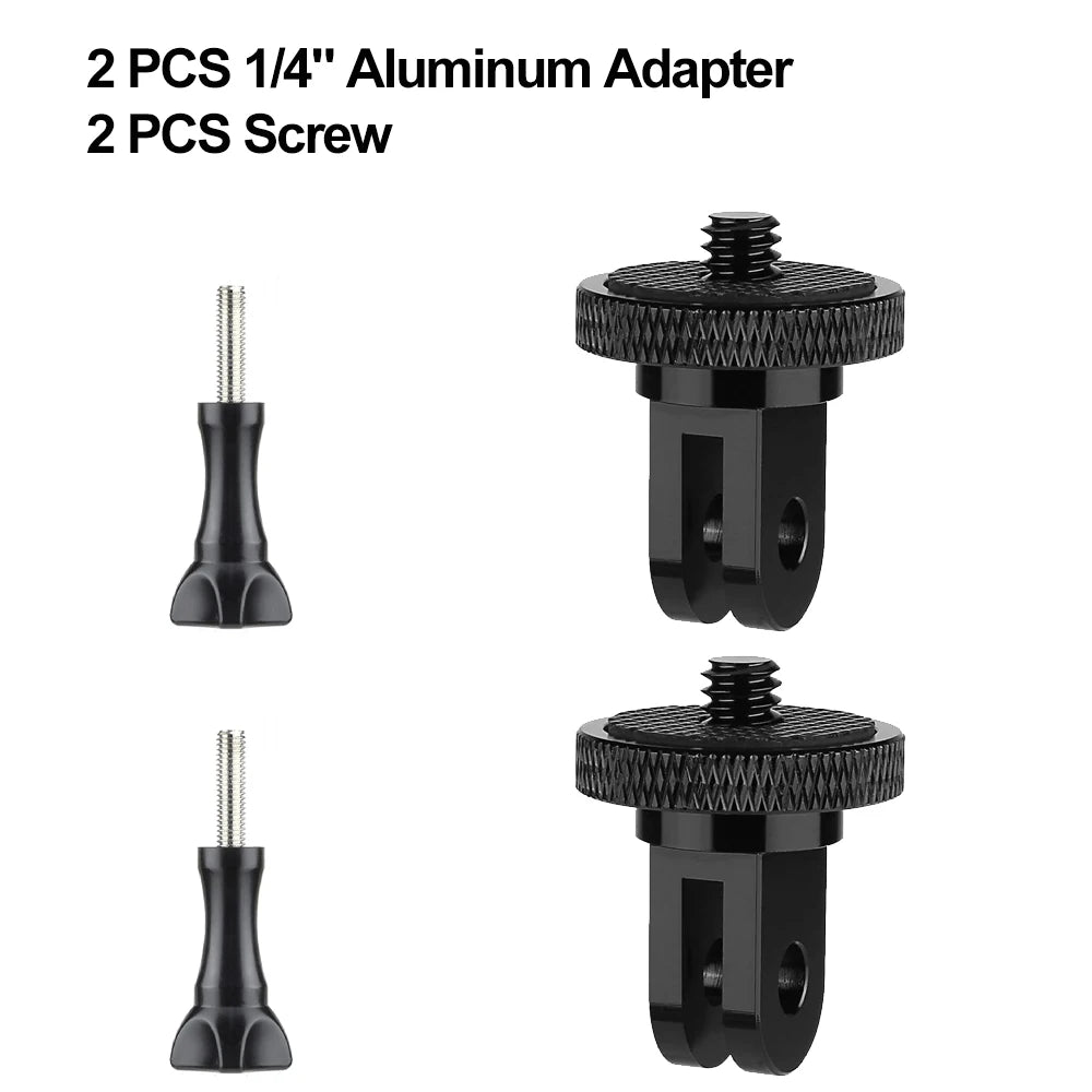 Aluminum Alloy Adapter 1/4 Conversion Mounts For GoPro Hero 13 12 11 10 9 8 Insta360 X4 X2 X3 DJI Osmo Action Camera Accessories