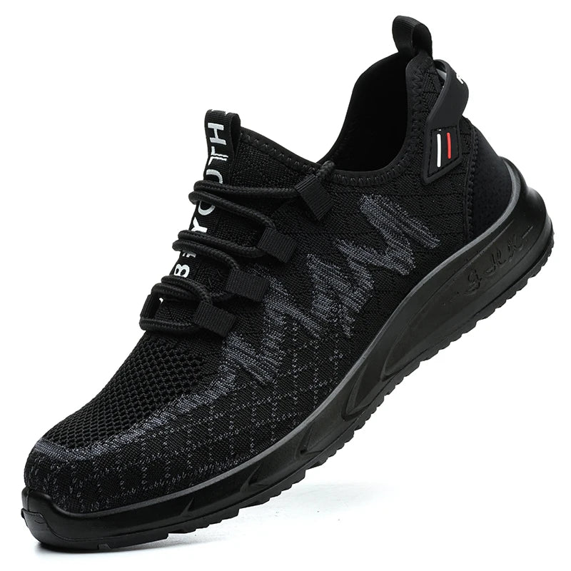New Men Safety Shoes Anti-smash Anti-puncture Work Shoes Mesh Breathable Lightweight Work Sneakers Indestructible Slip-resistant
