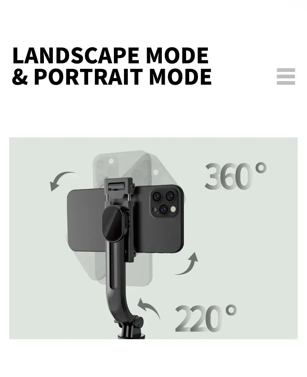 Wireless Selfie Stick for Smartphone, Foldable Tripod with Bluetooth Remote, Portable Stand, Vlog Shooting Record, 44"