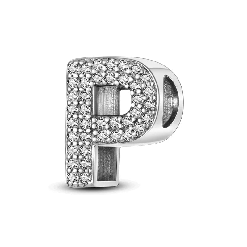 Fit Original 925 Sterling Silver Letter Charms Beads A-Z Golden Love Alphabet Charms For Women Fine DIY Birthday Jewelry Gifts