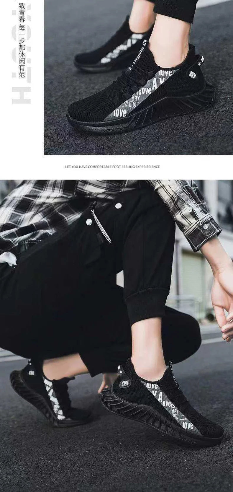 Men's mesh breathable casual sneakers summer soft sole non-slip comfort outdoor running shoes fashion student light sports shoes