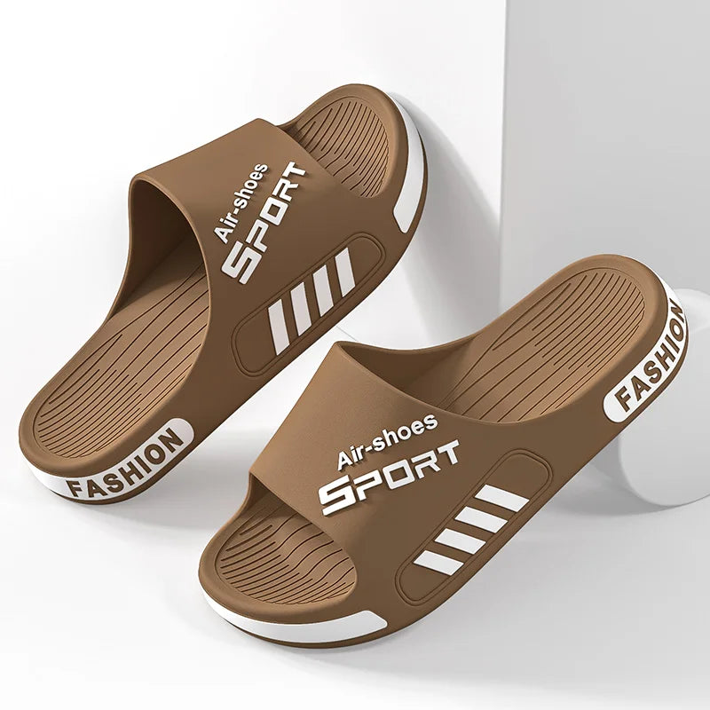 2024 Summer Men's Slippers Soft Bottom over Plus?size Men's Slippers Non-Slip Bathroom Slippers inside and outside Double Purpos