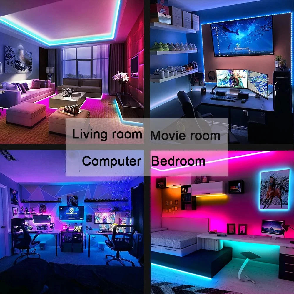 LED TV Backlights,5V USB LED Strip Lights with Bluetooth 24 Keys Remote,5050 RGB DIY Color Changing Lights for Bedroom Party