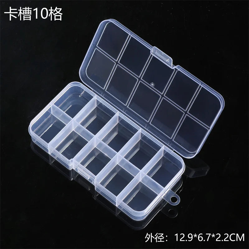 15 24 28 Grid Transparent Fixed With Slot Beaded Anti-string Grid Plastic Storage Box Jewelry Classification Parts Division Box