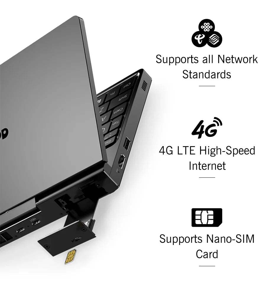 GPD Pocket 4 RAM 16GB 32GB 64G Memory 1TB 2TB SSD Hard Disk Windows 11 Home Gaming Laptop Notebook Mini PC Portable Touch Screen