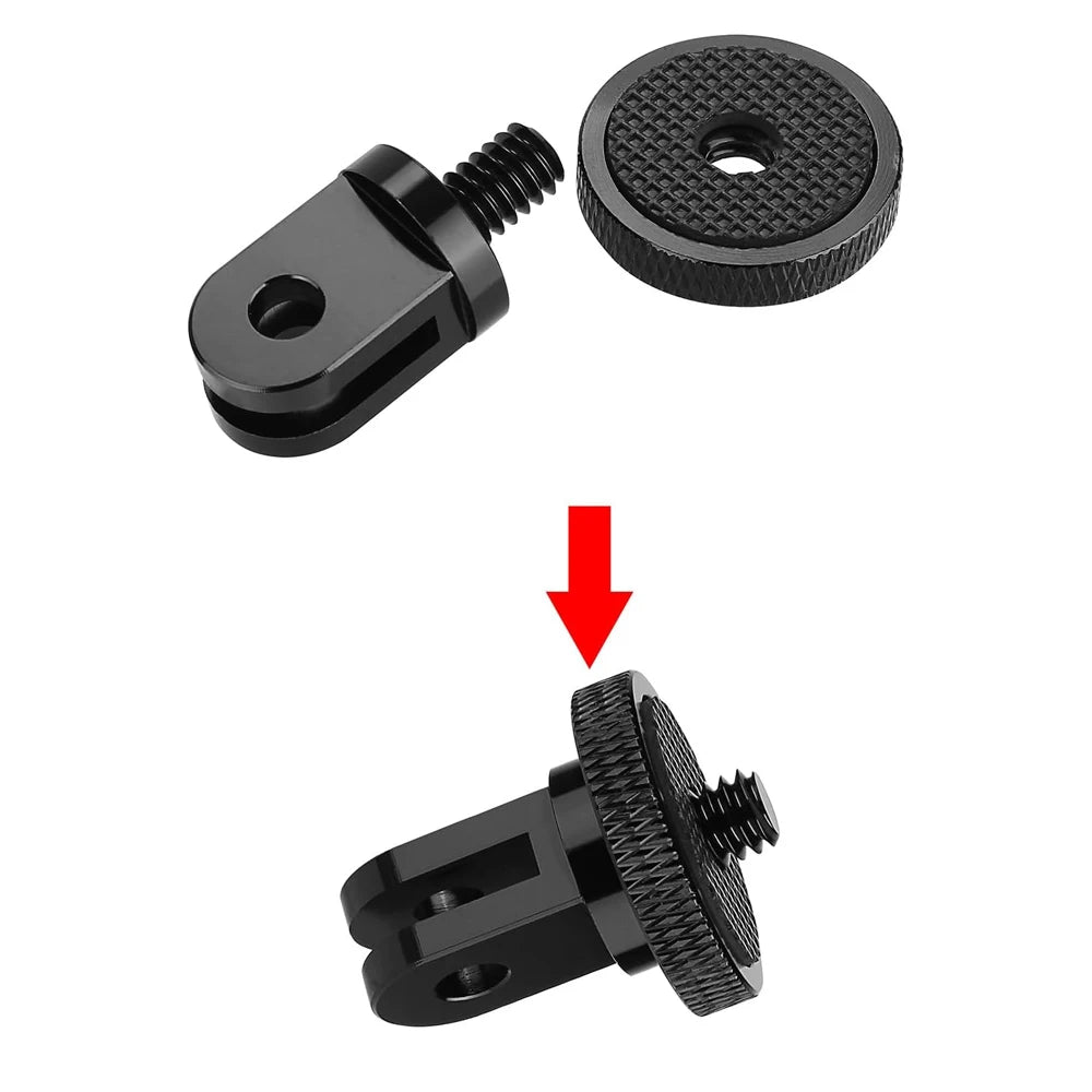 Aluminum Alloy Adapter 1/4 Conversion Mounts For GoPro Hero 13 12 11 10 9 8 Insta360 X4 X2 X3 DJI Osmo Action Camera Accessories