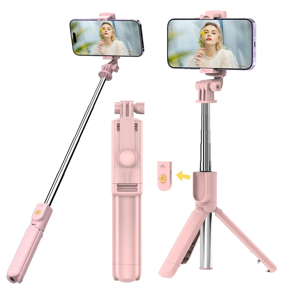 Wireless Selfie Stick Tripod Stand with Detachable Remote for iPhone Mobile Phone Streaming selfie stick  phone tripod stand