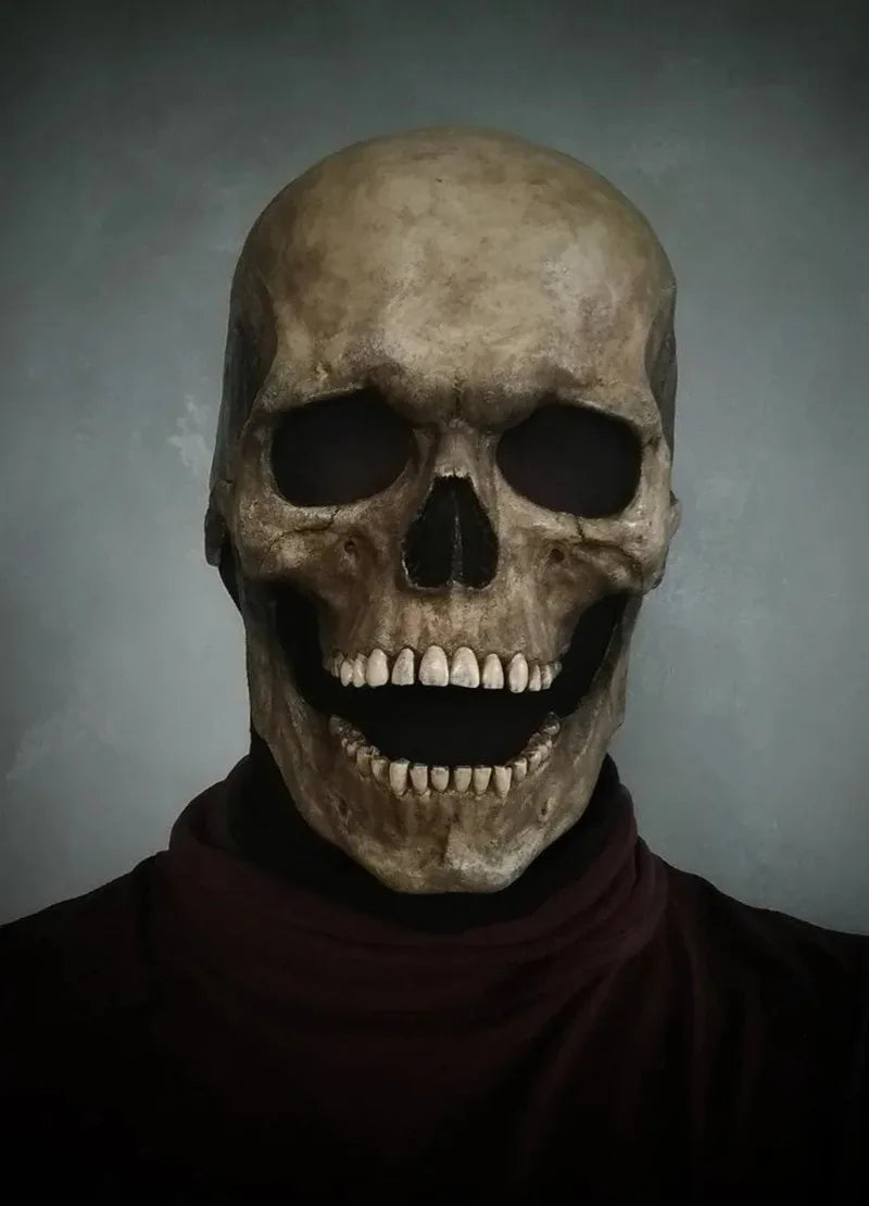 Halloween Latex Skull Mask, Horror Decoration, Full Head Skull Helmet, Movable Jaw, Party Costume Props, Gifts，carnival Dress Up