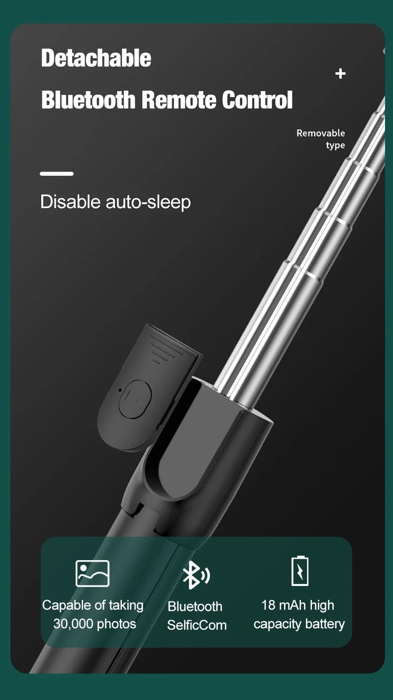 Bluetooth Cell Phone Selfie Stick Tripod Wireless Remote multifunctional Extendable Portable Phone Stand Live Streaming Video