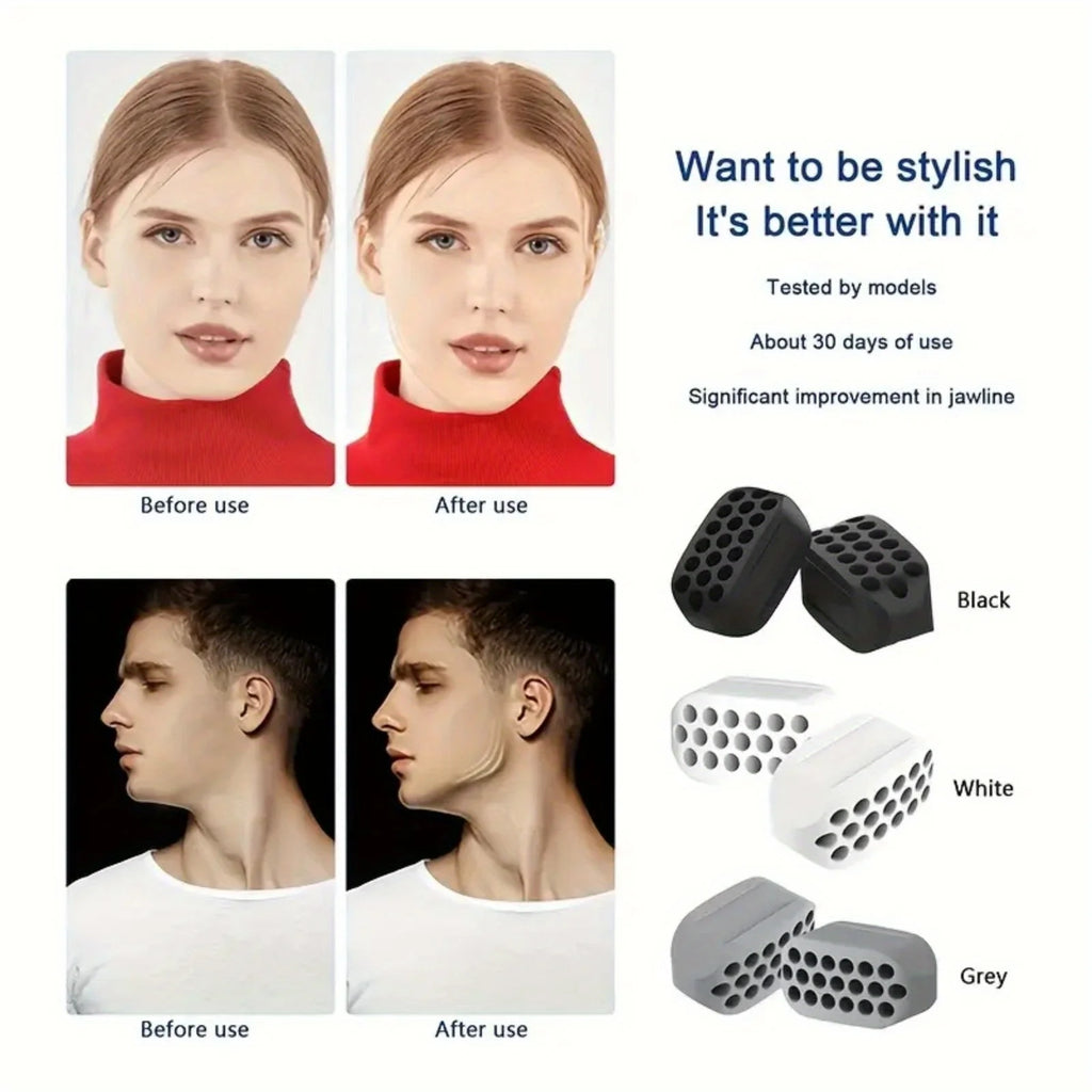Facial Muscle Trainer - Silicone Jaw V Face Exerciser for Strengthening Masseter Muscles and Shaping Jawline