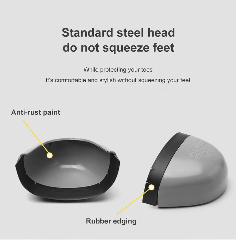 New Men Safety Shoes Anti-smash Anti-puncture Work Shoes Mesh Breathable Lightweight Work Sneakers Indestructible Slip-resistant