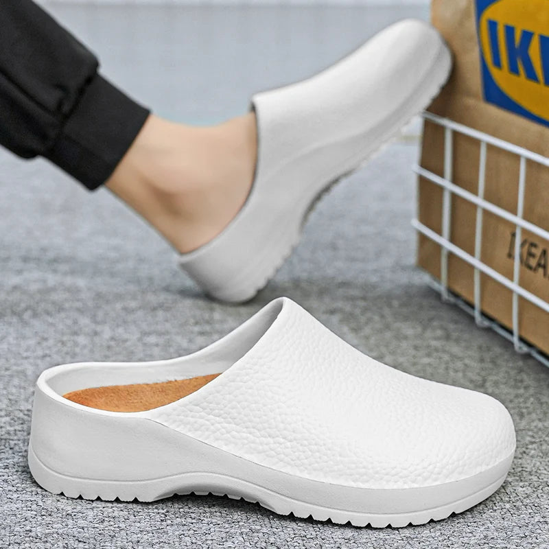 Chef shoes unisex four season fashion waterproof anti slip hotel kitchen work shoes casual comfortable soft soled walking shoes