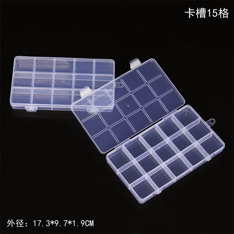 15 24 28 Grid Transparent Fixed With Slot Beaded Anti-string Grid Plastic Storage Box Jewelry Classification Parts Division Box