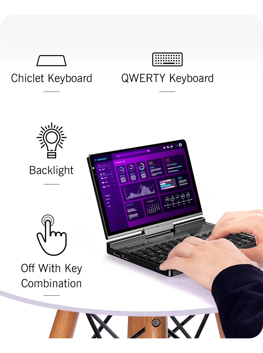 GPD Pocket 4 RAM 16GB 32GB 64G Memory 1TB 2TB SSD Hard Disk Windows 11 Home Gaming Laptop Notebook Mini PC Portable Touch Screen