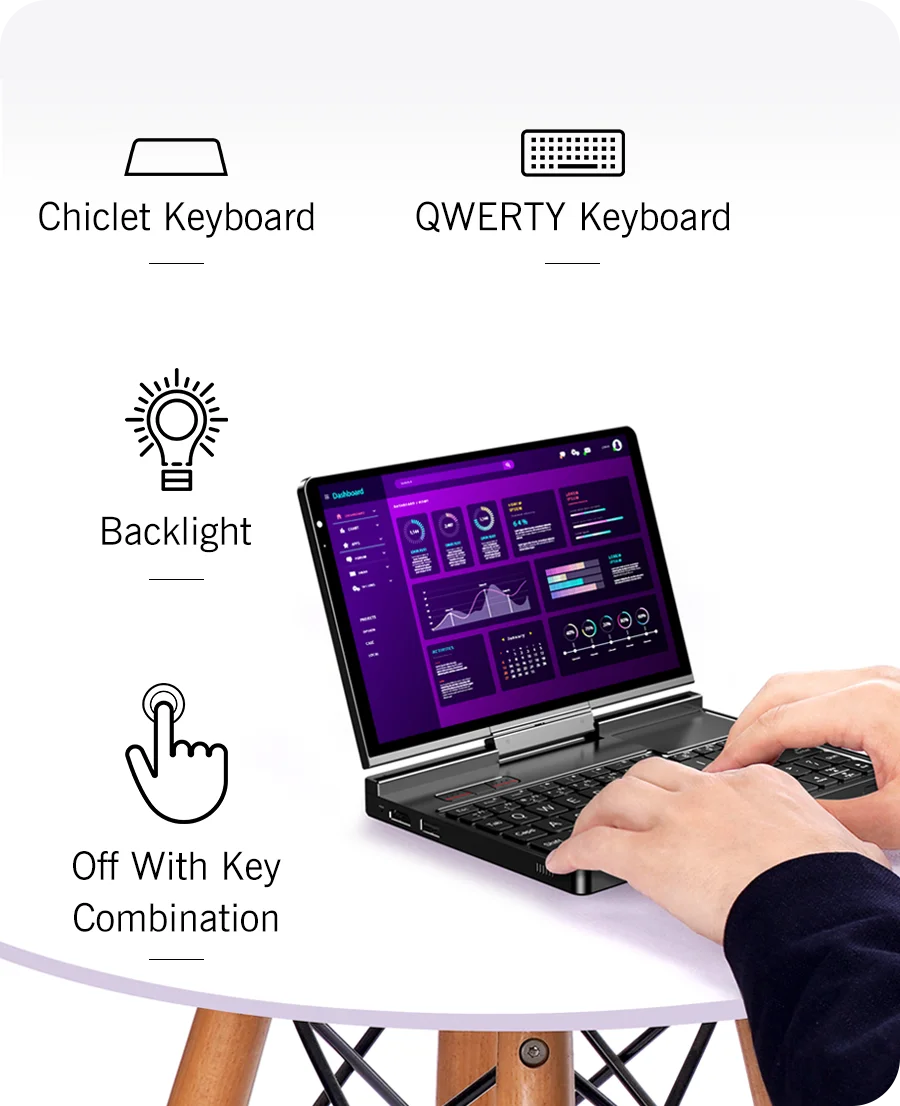 New 2025 version! GPD Pocket 4 8.8-inch AMD Ryzen AI 9 HX 370/8840U 64GB RAM 2TB NVMe Mini Laptop Computer for business