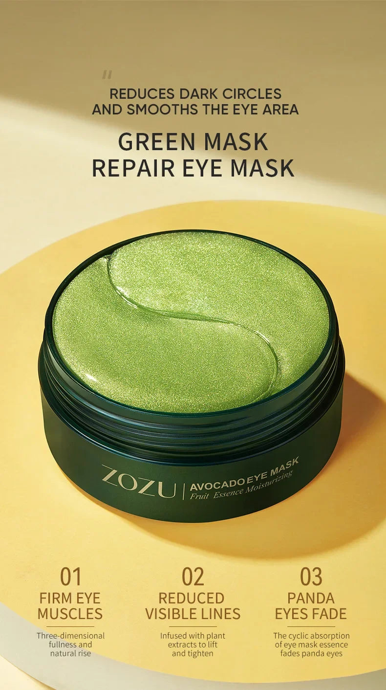 120pcs Avocado Golden Collagen Eye Mask Anti Dark Circles Eye Bags Moisturizing Anti Wrinkle Eye Patches Skin Care Products